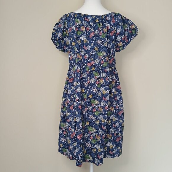 Cottagecore Floral Mini Dress Blue Size Large - Picture 3 of 9